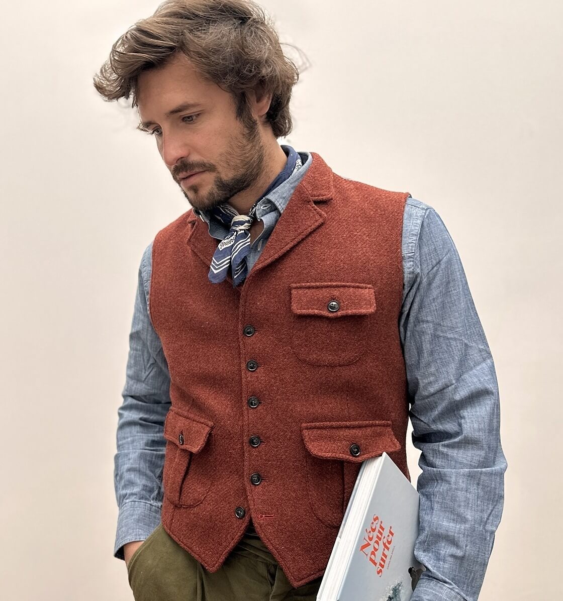 The Marius Pocket Vest in Shetland Wool